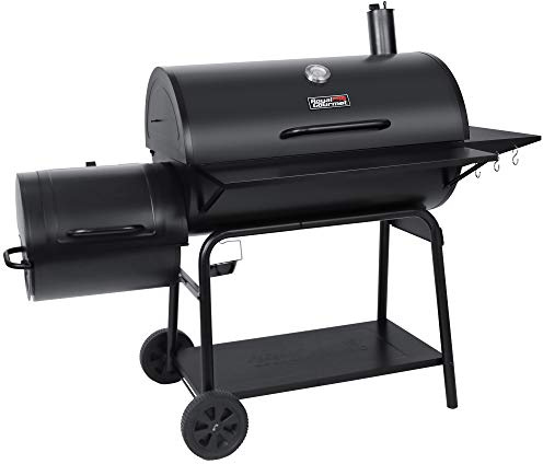 Royal Gourmet CC2036F Barrel Charcoal Grill with Offset Smoker, Outdoor BBQ Grill with 1200 Sq. In. Grilling Area for Large Event Gathering, Black