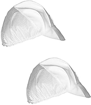Pack*2 pcs - Cofia/Gorro unisex Visera con Rejilla Cocina, Cocinera/Cocinero/Chef, Hostelería (Blanco+)