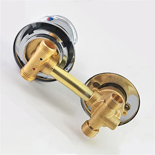 Mitigeur Cabine De Douche, 2/3/4/5 Voies Sortie Robinet Cabine de Douche D'eau Filetage/intubation, Filetage À Vis en Laiton Eau Froide Et Chaude, Ronde Bouton Poignée (Screw 2 way 10cm)