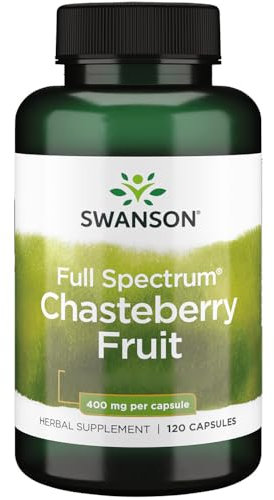 Swanson, Full Spectrum Chasteberry Fruit (Fruit du Poivre du Moine), 400mg, 120 Capsules, Hautement Dosé, Sans Soja, Sans Sluten, Sans OGM