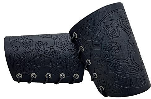 FASSME Guards | Mittelalter Vambrace Herren Handschuh Armband mit Riemen | Mittelalterliches Armband Armmanschette Rüstung für Cosplay, Party, Weihnachten