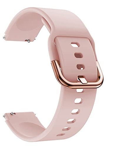 EEOMOiK 18 mm Smartwatch-Armband für Garmin Venu 2S/Vivoactive 3S 4S Silikon-Armband Ersatzarmband Zubehör für aktives S-Armband (Farbe: Rosa, Größe: Vivoactive 3S 4S)