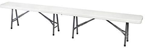 Ontario Furniture Extra stabile 4-beinige Kunststoffbank | Doppelter Rahmen und faltbar für kompakte Aufbewahrung | für den Innen- und Außenbereich