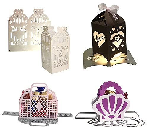 4stk Geschenkbox Stanzschablonen,Metall Stanzformen Stanzschablone Box Schachtel Prägeschablonen Stanzmaschine Schneiden Schablonen für Geschenkbox Hochzeit Süßigkeitentüte Klein Box Cutting Dies