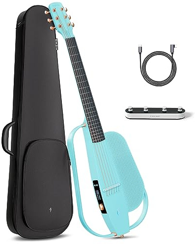 Enya NEXG 2 Gitarrset - 38 Tums Lila Kolfiber Professionell Gitarr Smart Audio Elektrisk Akustisk Gitarr för Vuxna Barn Nybörjare Resa Hem Skolfest Konsert (Basic)