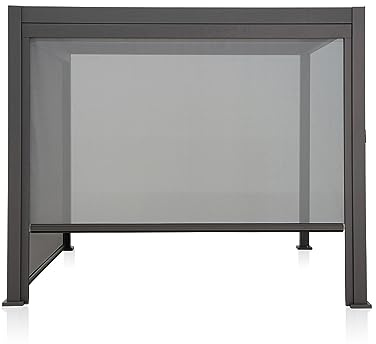 Mirador Accessory - 10Ft Side Adjustable Pull Down Screen for Mirador pergola 111S Series, Enhance Outdoor Living Space with Pull-Down Sun Shade, Wind Block, UV Resistant, Charcoal, not pergola