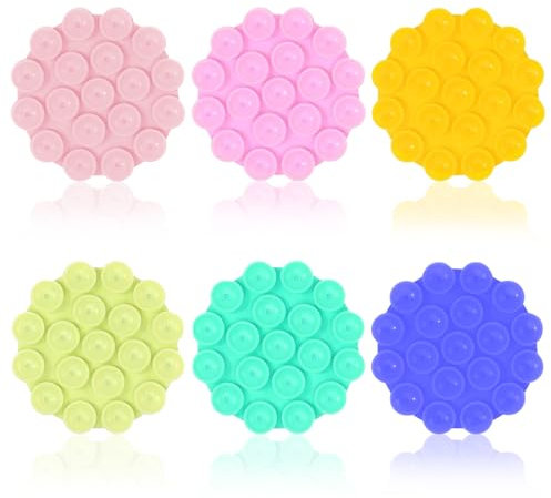 Zeuwets 6 Piezas Soporte de Silicona para Móvil, Ventosas de Coche, Ventosas de Silicona para Todos los Modelos de Móvil, Soporte Multiusos para Móvil, Soporte para Smartphone de Coche, Soporte con V