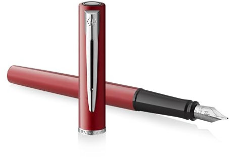 Waterman Allure Fountain Pen | Red Lacquer with Chrome Trim | Fine Nib | Black Ink | Gift Boxed