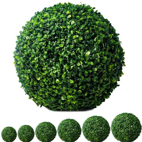 MHUQIA Künstliche Buchsbaumkugel 25cm, Kugel grün künstlicher Buchsbaum Buxus Buchs-Baum Kugel Buchsbaum ​Buxus künstliche Buchsbaumkugel runde Dekopflanze