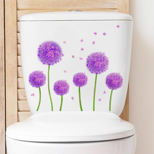 Winhappyhome Autocollant pour abattant de WC Motif pissenlit Violet