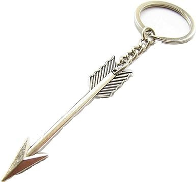 Silverrosett och pil nyckelring pil nyckelring boho nyckelring bågskytte gåva armborst smycken bågskytte pärlor och smyckesfynd (pil med kedja 1,1 x 6,5 cm), Guld, 1