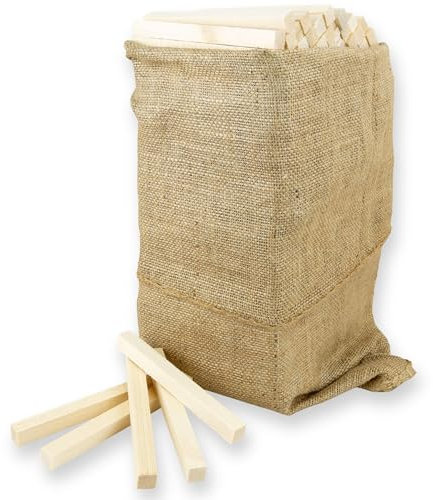 Legnetti Accendifuoco di Abete 100% Naturale, Legna da Ardere Essiccata, per Stufa e Camino a legna, BBQ, 16 cm, 310 pezzi (2 SACCHI - 10KG)