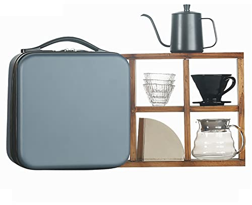 Set regalo per macchina da caffè tutto in 1 con bollitore a collo d'oca in acciaio inox 304, macinino per caffè a goccia V60, filtri per servire il caffè, con borsa da viaggio (dimensioni: C)
