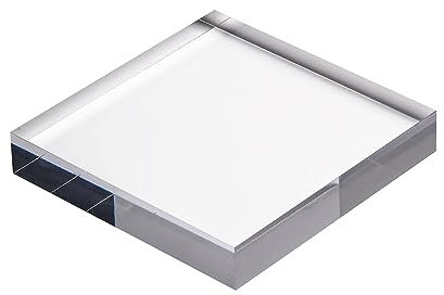 Acrylplatten, Acrylerhöhungen, Ausstellungsständer, Acrylblöcke für Fotografie, Kosmetik, Basteln, Schrankpräsentation, 100 x 100 x 25 mm, 150 x 150 x 25 mm (300 x