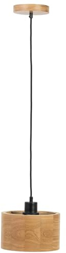 Pendelleuchte Esstisch Holz - Rund Modern Holzlampe 1xE27 (20 cm) - Lampe Eiche Hängeleuchte - Natur Lampe für Esszimmer, Wohnzimmer, Küche, Schlafzimmer, Flur - Stilvolles Design Eichenholz ANTILIA