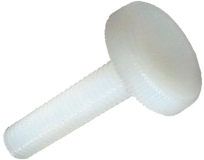 Lot de 100 vis à tête moletée en plastique (nylon 6.6), Durables, faciles à utiliser sans tournevis pour le montage et les fixations temporaires, Blanc Plastic Hardware Store