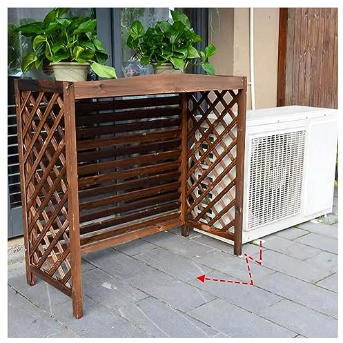 Clôture de climatisation en Bois, Cache-Poubelle, présentoir de Plantes de Balcon pour climatisation extérieure (Couleur Unique 85 x 35 x 75 cm)