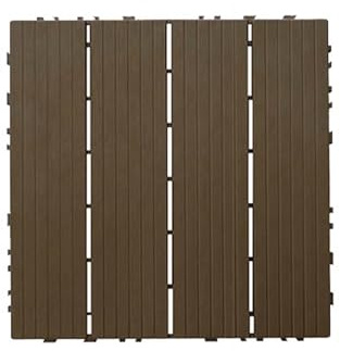 Dalles de Jardin clipsables en Bois Composite WPC 30 x 30 cm Revêtement de Sol extérieur Coffee D 10pcs