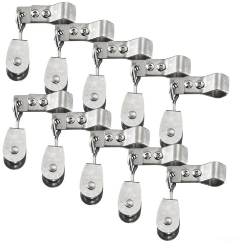 10 Pieces Sun Shade Sail Fixing Kit, Heavy Duty Rope Pulley and Clamps Made of 304 Stainless Steel, Sun Shade Sail Fixing Accessories for Sun Sail Mounting