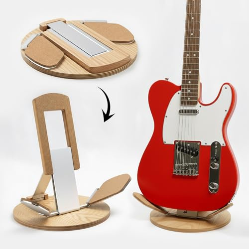 Openhagen NordicStand Foldable Wooden Guitar Stand – Universal Floor Stand for Acoustic, Electric, Bass & Ukulele | Portable, Foldable & Eco-Friendly (Oak)