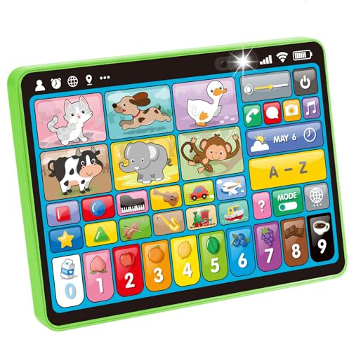 hahaland Tablet Educativo Bambini 1 Anno, Gioco Musicale Interattivo Senza Schermo con Suoni, Numeri, Animali e Piano, Regalo per Bambino e Bambina 1 2 Anni, in Italiano e 4 Lingue