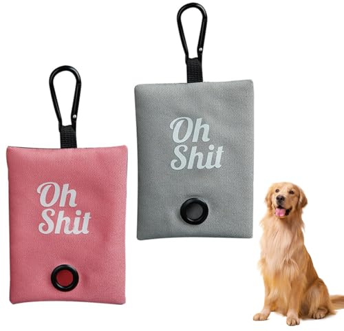 WeddHuis 2 Pezzi Dispenser per Sacchetti Igienici per Cani in Tessuto Oxford Impermeabile, Porta Sacchetti per Escrementi, Ideale per Passeggiate, Escursioni e Corsa