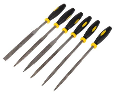 BUGUUYO 6 Piezas Limas de Madera Mini con Mango Ergonómico Antideslizante para Tallar Madera Cuero y Escofina Resistente y Duradera para Uso Manual Preciso