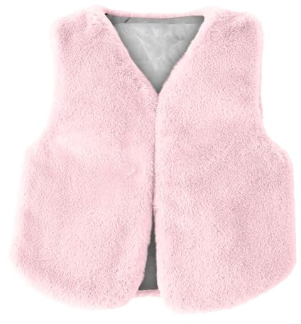 Generisch Veste polaire pour fille et garçon en fausse fourrure - Gilet d'hiver chaud sans manches - Veste en fourrure - Manteau décontracté et confortable - Gilet en peluche - Sport d'extérieur
