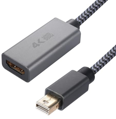 LUIRSAY Adaptateur Mini DisplayPort vers HDMI 4K 0,2 m, Mini DP vers HDMI pour moniteur Thunderbolt 1/2, 4K @ 30 Hz, compatible avec Mac-Book, i-Mac, Surface