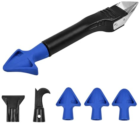 5 in 1 Grouting & Caulking Tool, Multi-Function Caulk Remover Tool and Waterproof Silicone Sealant Scraper, Sealant Remover for Bathroom, Kitchen, Floor, Window, Sink, Frame Joints