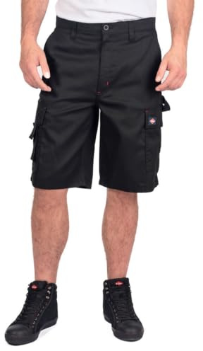 Lee Cooper Workwear para hombre clásicas de carga con múltiples bolsillos pantalones cortos, Negro, 38W