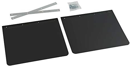 Lampa 14013 Coppia paraspruzzi Camion in PVC Nero - 53x37 cm | PVC nero, staffe zincate e viti di fissaggio, OEM 14013 compatibile con autocarri.