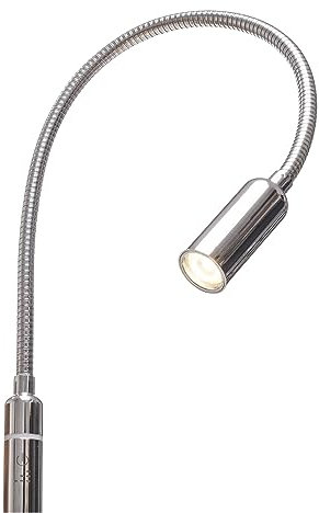 kalb Material für Möbel 3W LED Bettleuchte dimmbar Leseleuchte Nachttischlampe Bettlampe Leselampe, Auswahl:1er Set chrom