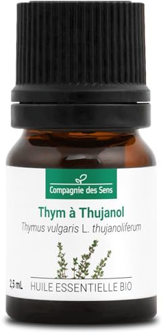 THYM À THUJANOL BIO - 2,5mL - Huile Essentielle de Qualité Premium - 100% Pure, Naturelle, Garantie ChromaCert - Chémotypée et Intégrale - La Compagnie des Sens