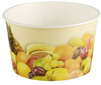 PAPSTAR Lot de 200 coupes à glace rondes en carton de 250 ml de diamètre 10 cm de diamètre - 6 cm de fruits - 6 paquets de 200 pièces (1200 pièces au total).