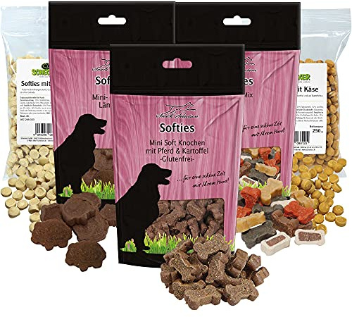Greenhound Softies - 5 x 200g Vorteilspack - softe Hundekekse mit Pferd - Lamm - Käse - als Belohnung oder fürs Training