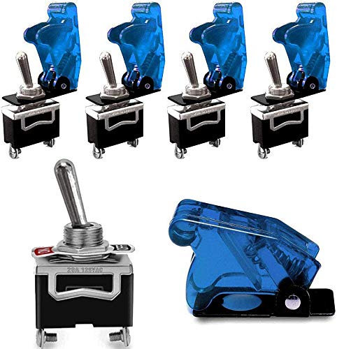 VISSQH 5 Pezzi Interruttore A Levetta 12v, Interruttore 12v Auto,20a 125v/15a 250v 2 Terminali Spst On-Off,Interruttore A Levetta In Metallo,Interruttore Bilanciere 12v Per Auto Camion Barca