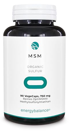 EnergyBalance MSM – OptiMSM – Vegan – Glutenfrei – Ohne Zusatzstoffe – 100% reine Zutaten – Qualität aus der Schweiz – 90 Vegecaps à 750mg