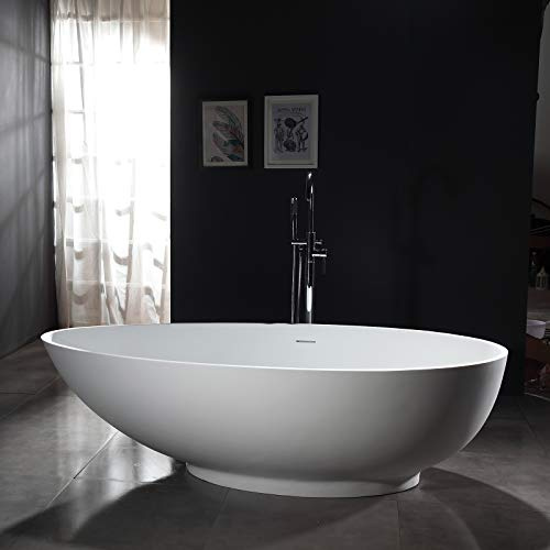 Bernstein Freistehende Badewanne VIGO 170 x 85 cm Mineralguss Weiß