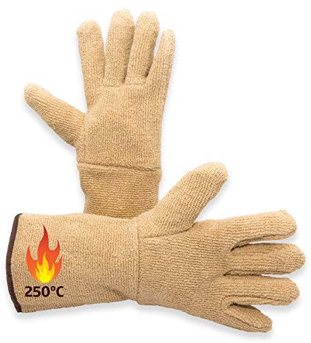 GOLDMAN SERVICE | Guanti da cucina per forno professionali. Guanti protettivi per barbecue, barbecue, camino, cucina a legna, resistenti alle alte temperature di 250 °C
