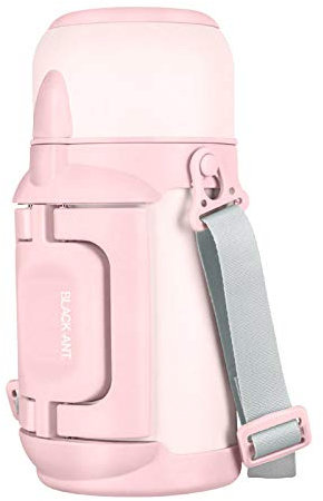 Tasse Thermique à Thé sans BPA,Pot d'isolation sous Vide extérieur 1L, Bouteille d'eau Chaude Portable de Grande capacité-Rose,Camping Isotherme Anti-Fuite d'eau Mug
