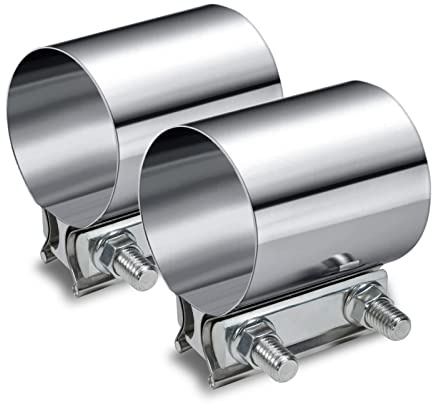 2 Packs 3.0 Inch Butt Joint Band Clamp Coupler Sleeve Stainless Steel for 3 OD Pipe Connection