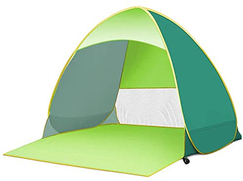 Pop Up Strandzelt Für 3-5 Personen,Tragbares Automatisches Campingzelt Mit UV-Schutz 50+ Wasserdicht Wurfzelte,Für Sport Picknick Strand Garten Camping -Schnell Set-Up green,3-5 people