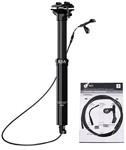 EXA Form 900i 30.9mm/31.6mm Internal Routing Dropper Post with Lever and Cable Kit MTB/Ebike Internal Bike Seatpost 100/120/150mm Travel -345/395/445mm Length