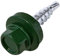 AERZETIX - C57205 - Set di 50 - Vite autoperforante metallo su legno Ø4.8x25mm + rondella di tenuta EPDM - verniciato in colore verde muschio RAL 6005 - impronta testa 8mm esagonale - in acciaio