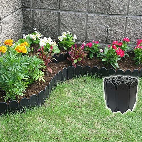 Bordure de jardin flexible - Palissade noire - Bordure de pelouse pour parterre de fleurs, herbe, paysage, allée, clôture décorative extérieure, 3 m
