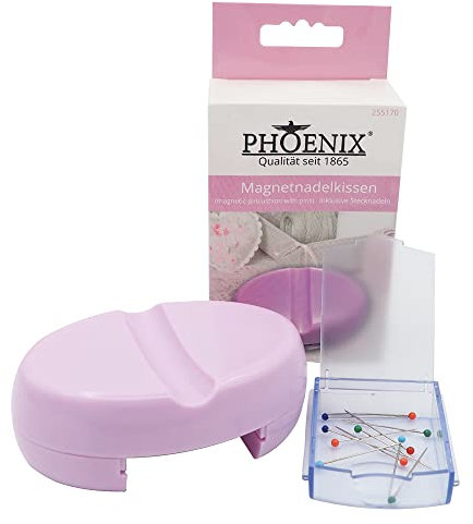 Phönix Nähzubehör Magnetisches Nadelkissen Magnetnadelkissen mit Stecknadeln (Rosa)