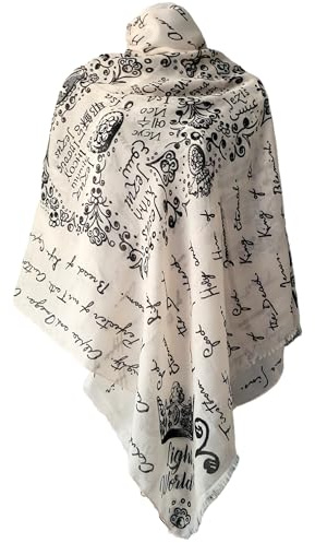 Prayer Scarves Gebetsschal mit Jesusnamen – Großer, leichter Gebetsschal mit Bibelvers 83,8 x 177,8 cm, 75 Sprachen, 84 Titel für Christus, Elfenbein