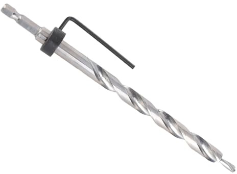 Dioche Pocket Hole Drill Bit, 3/8 Zoll Bohrer mit Lippen und Spornspitze, 1/4 Zoll Sechskantschaft mit einstellbarem Tiefenanschlag für Holzbearbeitung