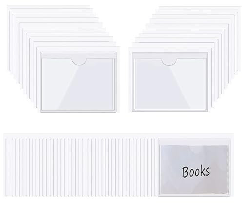 Visitenkartentaschen Selbstklebend Transparent | mit Daumenausstanzung oben | Transparent | 80 Stück | Visitenkartenhüllen zum Einkleben | Kartenhüllen zum Kleben(Size:(A6)16 * 11CM)
